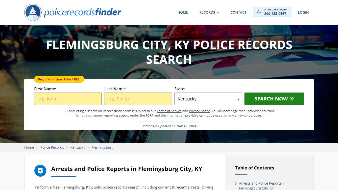 Flemingsburg, Fleming County, KY Police Reports & Police Department Records