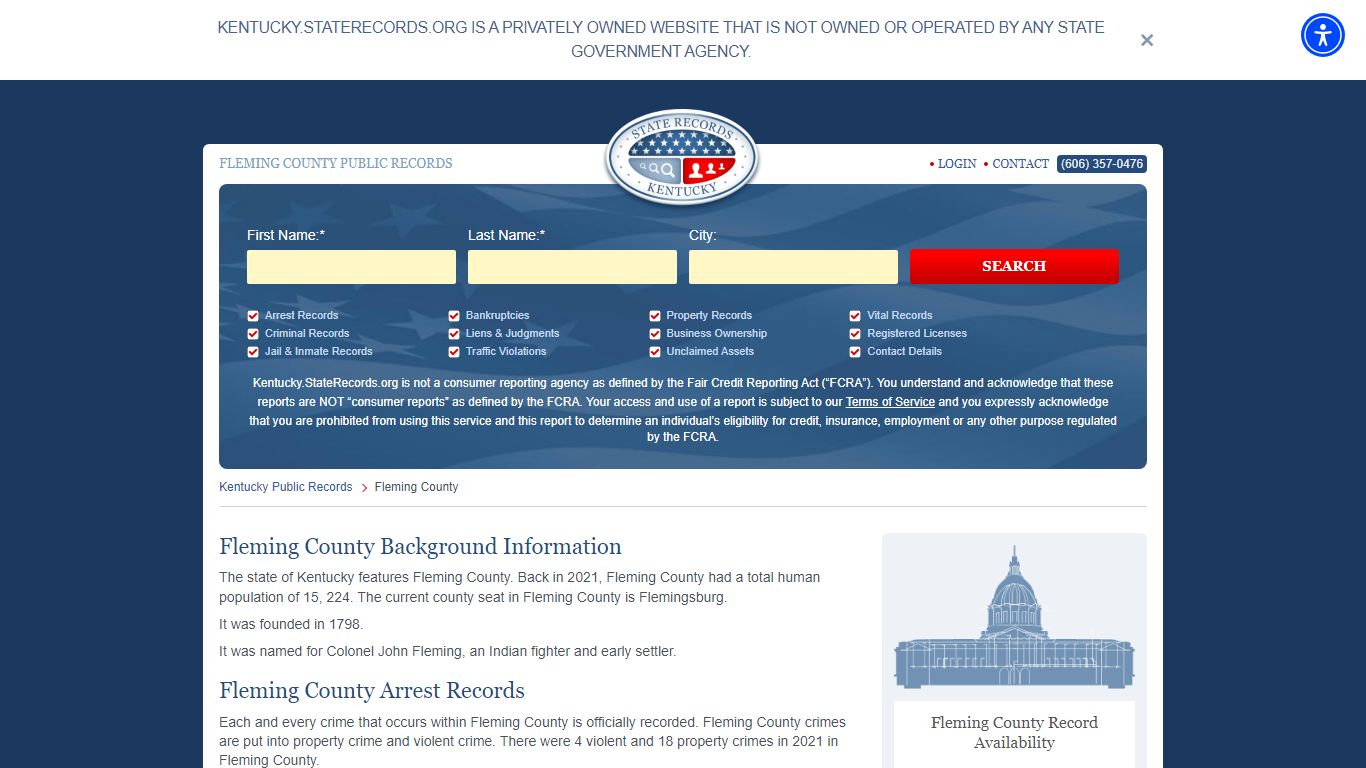 Fleming County Arrest, Court, and Public Records | StateRecords.org